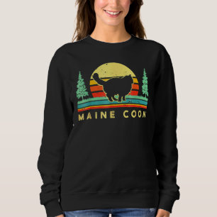 Sweatshirt Retro Maine Coon Chat Vintage Chat Maman