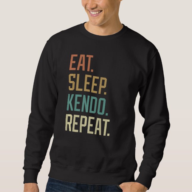 Sweatshirt Retro Manger Sleep Kendo Répéter Vintage (Devant)