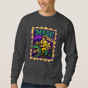 Sweatshirt Retro Mardi Gras Funny Trump Mardi Gras 2025