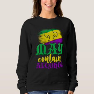 Sweatshirt Retro May Contient De L'Alcool Drôle Carnaval Mard