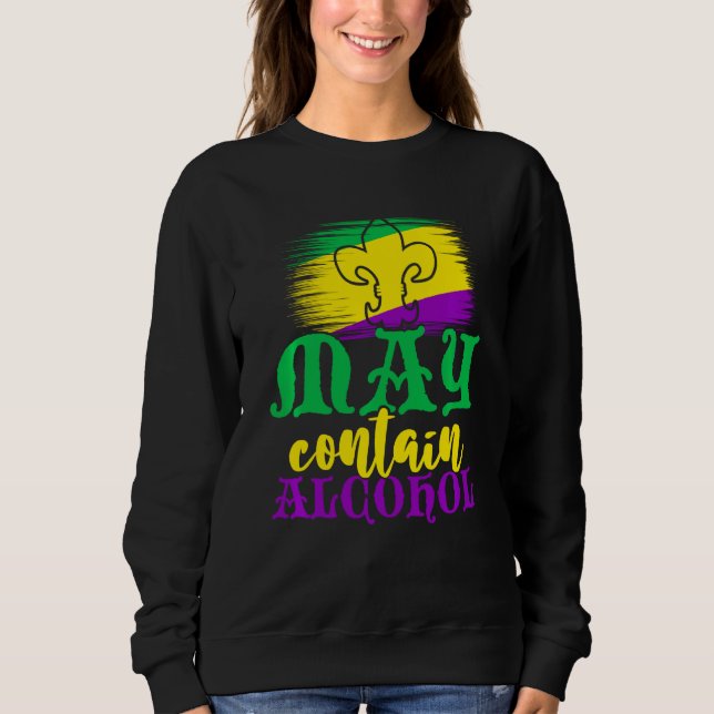 Sweatshirt Retro May Contient De L'Alcool Drôle Carnaval Mard (Devant)