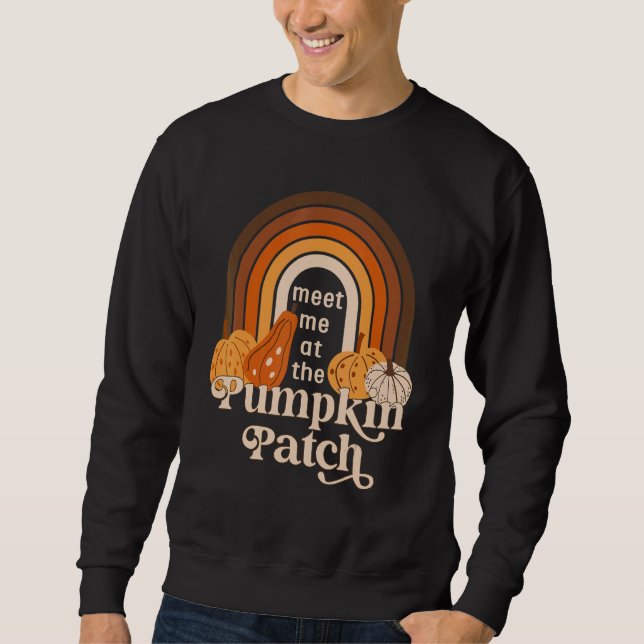 Sweatshirt Retro Meet Me At The Pumpkin Patch Cute Pumpkin Th (Devant)