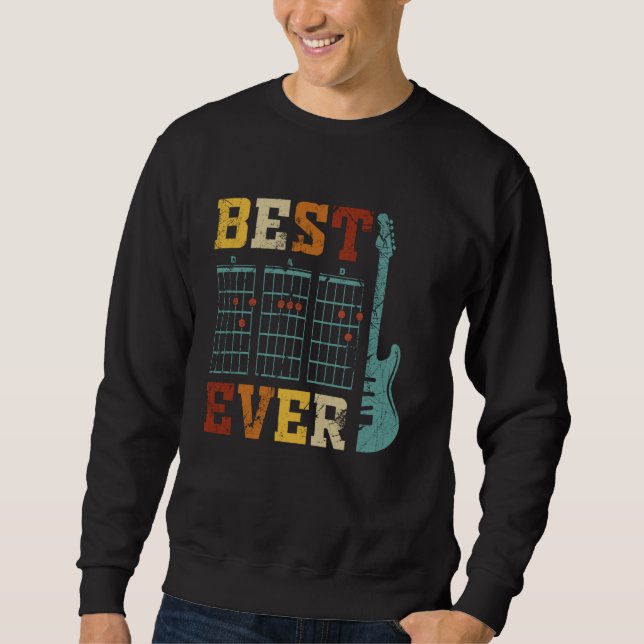 Sweatshirt Retro Meilleure Guitare Papa Jamais Drôle Chords M (Devant)