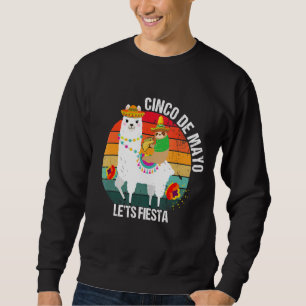 Sweatshirt Retro Mexicaine Sloth Riding Llama Happy Cinco De