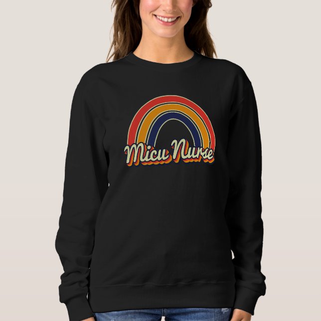 Sweatshirt Retro Micu Nurse Women Rainbow Medical Intensive C (Devant)
