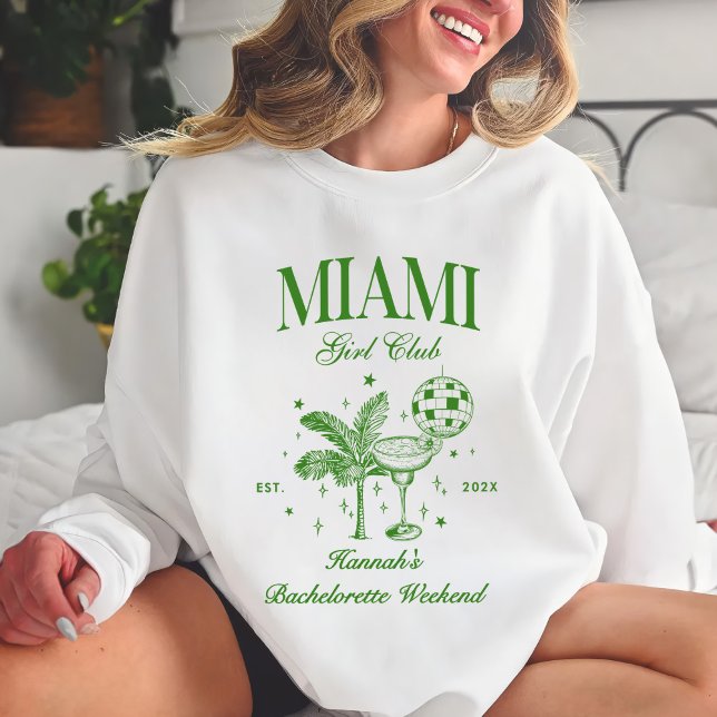Sweatshirt Retro Modern Green & Yellow Miami Bach Party (Créateur téléchargé)