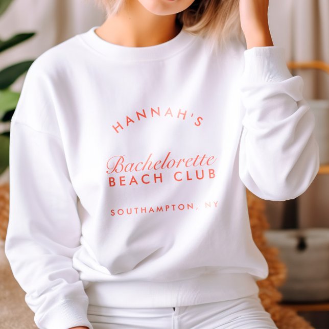 Sweatshirt Retro moderne Red Bachelorte Party (Retro Modern Red Bachelorette Party Sweatshirt)