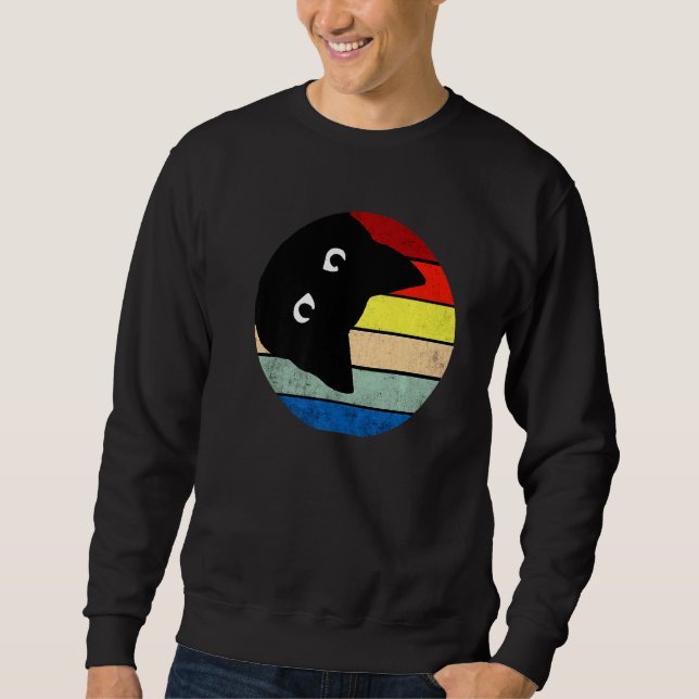Sweatshirt Rétro Mon drôle Chat Noir Drôle Style Mon Chat Noi (Devant)