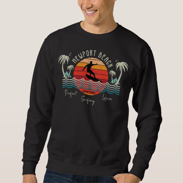 Sweatshirt Retro Newport Beach Surf (Devant)