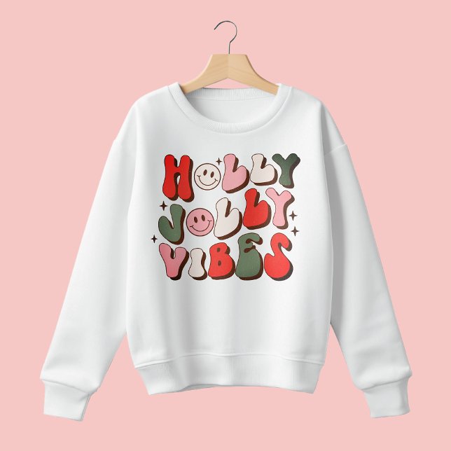 Sweatshirt Retro Noël Holly Jolly Vibes Vacances tendance (Créateur téléchargé)