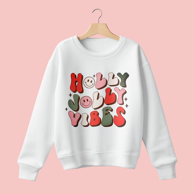 Sweatshirt Retro Noël Holly Jolly Vibes Vacances tendance (Créateur téléchargé)