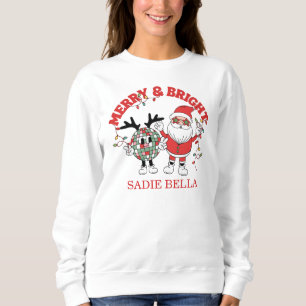 Sweatshirt Retro Noël Joyeux et Lumineux
