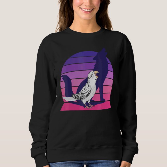 Sweatshirt Retro Parrot I Howling Wolf I hurle White Budg (Devant)
