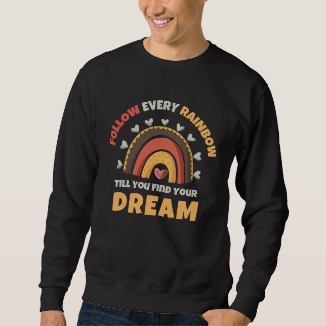 Sweatshirt Retro Pastel Boho Rainbow (Devant)