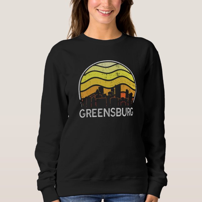 Sweatshirt Retro Pennsylvania Greensburg Visitors Skyline Vin (Devant)