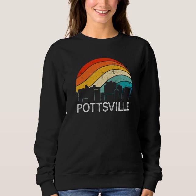 Sweatshirt Retro Pennsylvania Pottsville Skyline Vintage Urba (Devant)