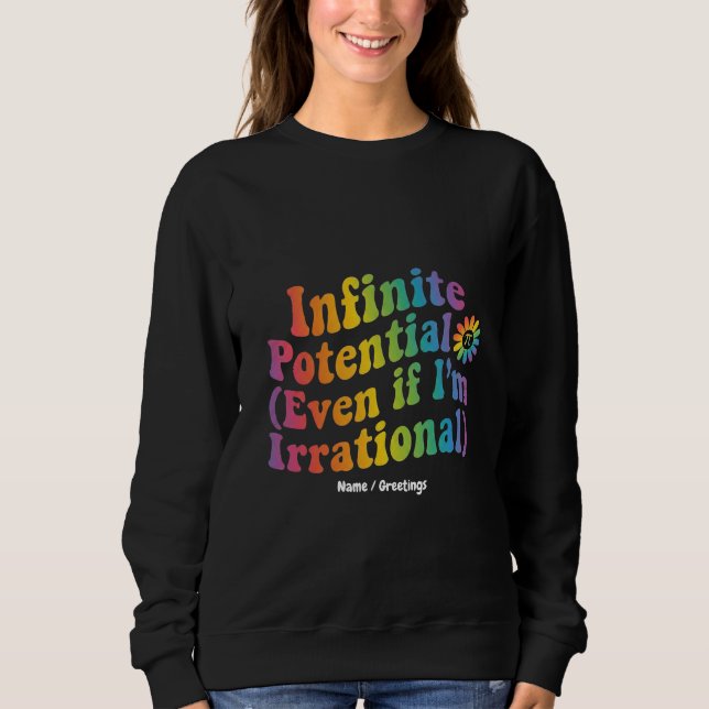 Sweatshirt Rétro Potentiel Infini Irrationnel Jour de Pi Math (Devant)