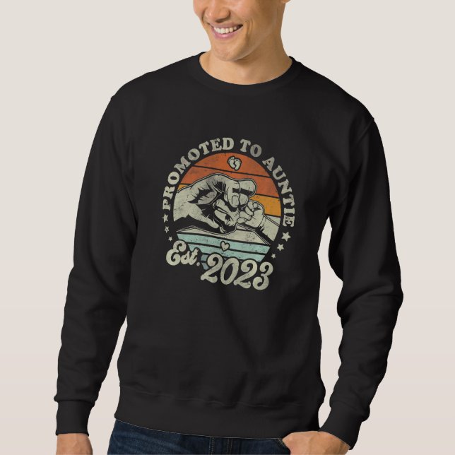 Sweatshirt Retro Promoted To Auntie 2023 For New Auntie First (Devant)