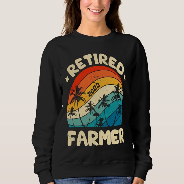 Sweatshirt Retro Retired Farmer Vintage Retirement Worked (Devant)