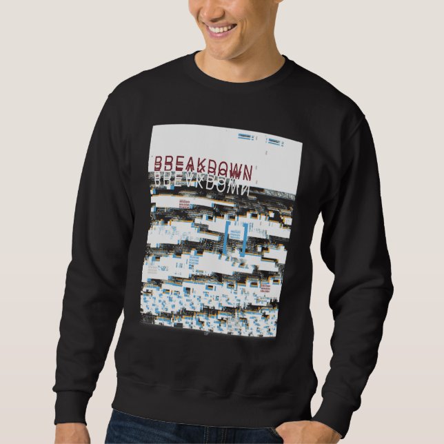 Sweatshirt Rétro-Rétro Ordinateur Glitch Geek programmeur Ne (Devant)