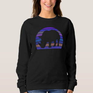 Sweatshirt Retro Rhino Vintage Rhino Silhouette Zoo Animal 70