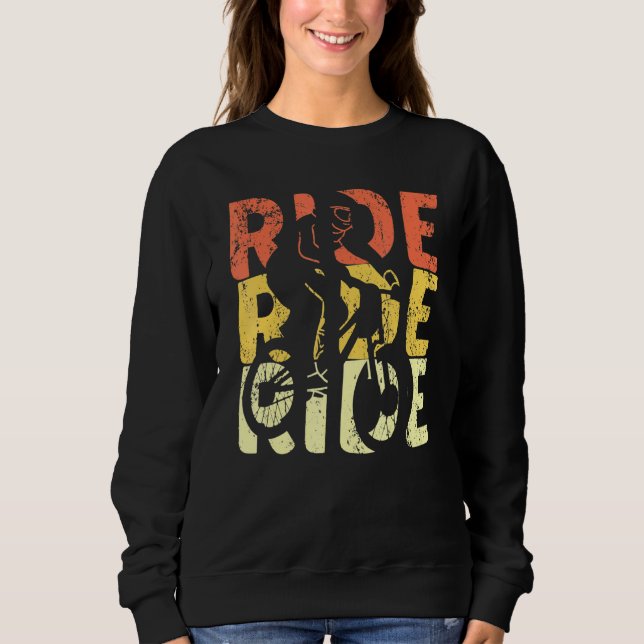 Sweatshirt Retro Ride VTT VTT Vintage MTB Enduro (Devant)