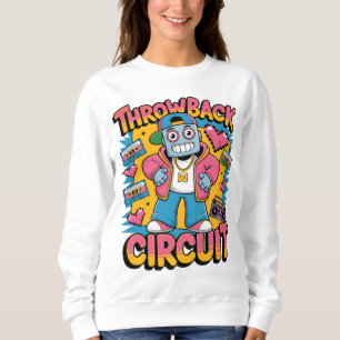 Sweatshirt Retro Robot 90s Design Hip hop - Fun Cartoon Throw
