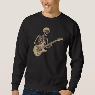 Sweatshirt Retro Rock Skeleton Guitar Graphic