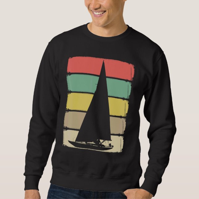Sweatshirt Retro Sailboat Skipper Ship Catamaran Yacht Sail S (Devant)