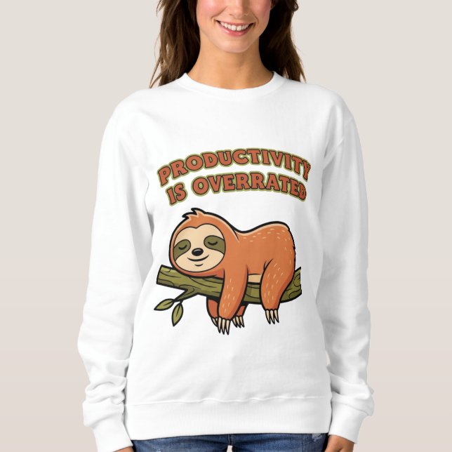 Sweatshirt Retro Sloth Productivity Is Overrated Women’s Swea (Devant)