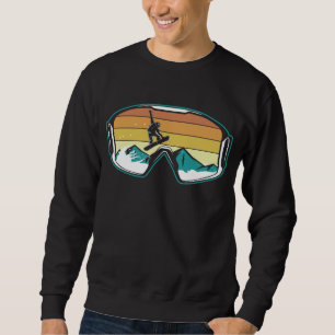 Sweatshirt Retro Snowboard Freestyle Jump Snow Mountain