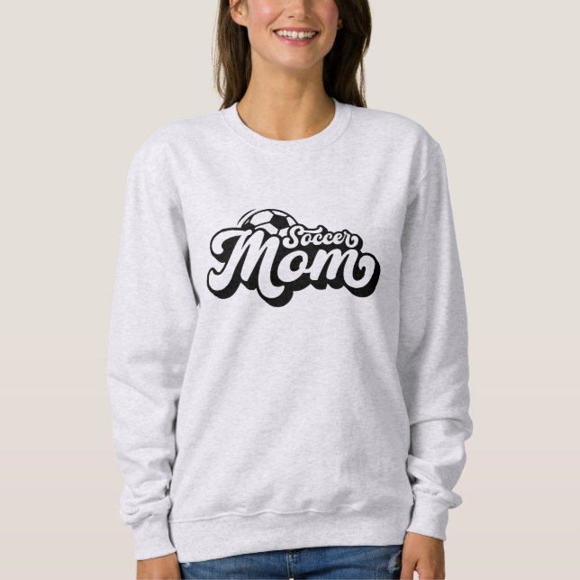 Sweatshirt Retro Soccer Maman Nom personnalisé (Devant)