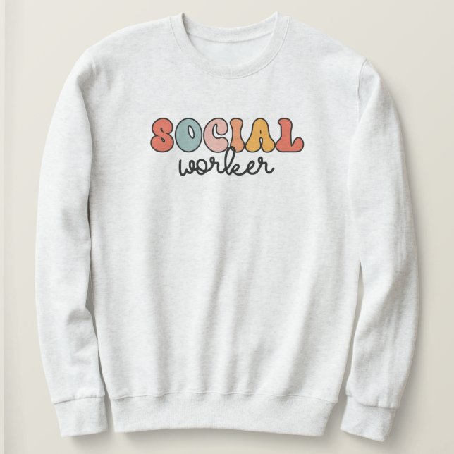 Sweatshirt Rétro Social Worker (Design devant)
