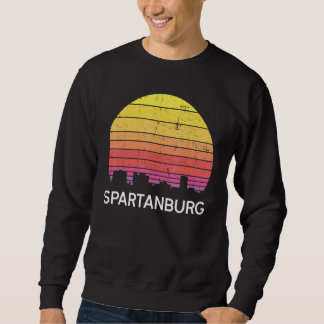 Sweatshirt Retro South Carolina City Spartanburg Skyline Vint