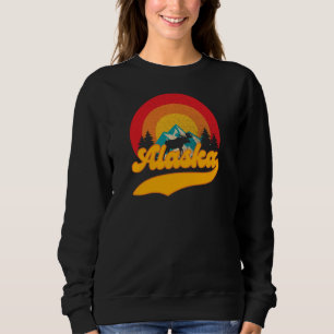 Sweatshirt Retro Sunset Alaska Juneau Moose 0Montagnes Wild