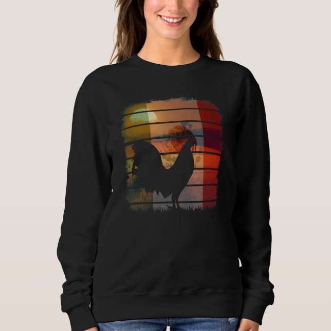 Sweatshirt Retro sunset game fowl Mexican Mexico flag gamefow (Devant)
