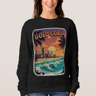 Sweatshirt Retro Sunset Gold Coast Australie Surfer Beach