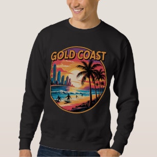 Sweatshirt Retro Sunset Gold Coast Australie Vacances Plage
