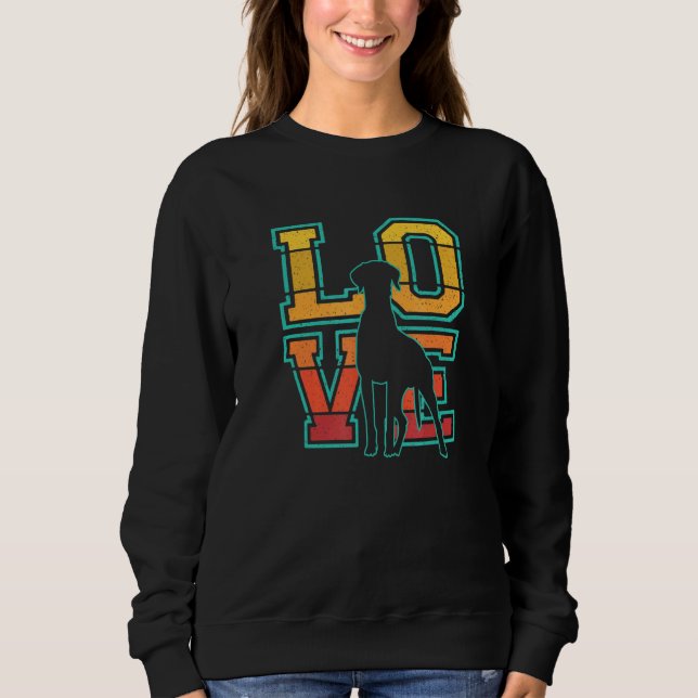 Sweatshirt Retro Sunset I Love My Pointer Dog Theme Design (Devant)
