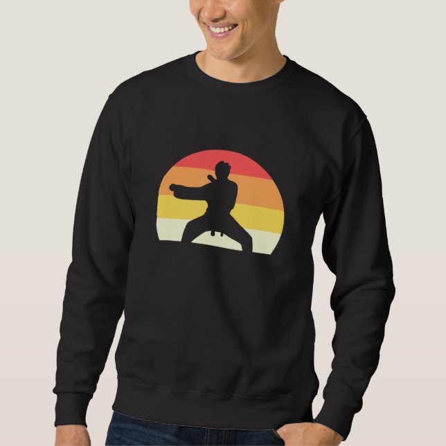 Sweatshirt Retro Sunset Karate Vintage Taekwondo (Devant)