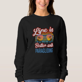 Sweatshirt Retro Sunset Slogan With Paragliding