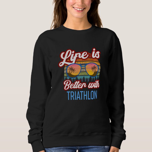 Sweatshirt Retro Sunset Slogan   With Triathlon (Devant)