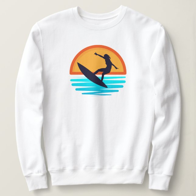 Sweatshirt Retro Sunset Surf _ Vibes Vintages (Design devant)
