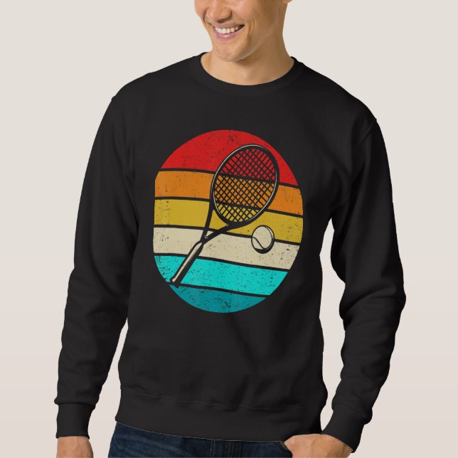 Sweatshirt Retro Sunset Tennis Racquet Ball Coach Tennis Play (Devant)