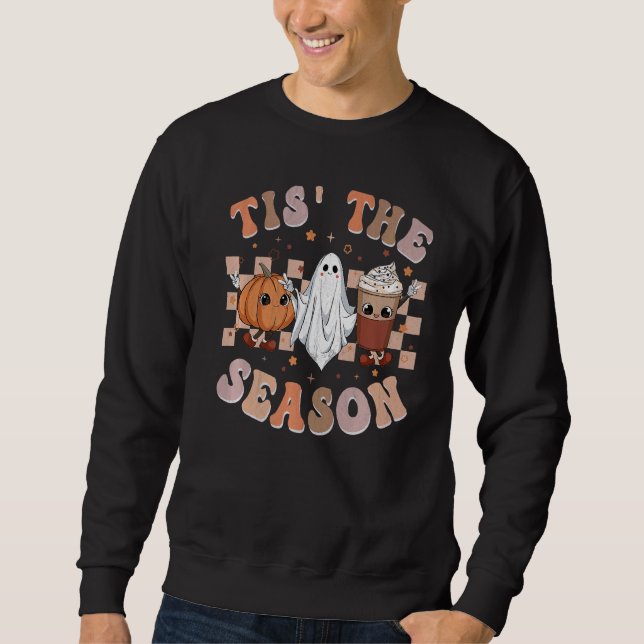 Sweatshirt Retro Super C'Est La Saison Citrouille Ghost Hippi (Devant)