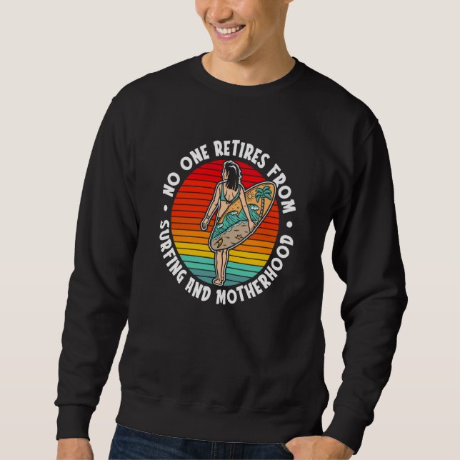 Sweatshirt Retro Surfer Surfboard Surfrider Waves  Vintage Su (Devant)