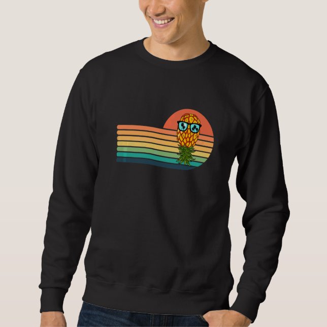 Sweatshirt Retro Swinger Pinède à l'envers Coucher de soleil  (Devant)