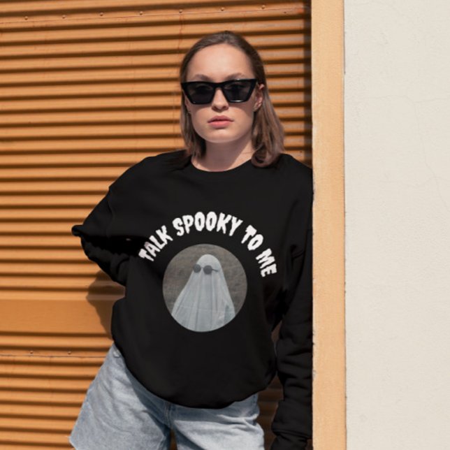 Sweatshirt Retro Talk Éffrayant Me Cool Ghost Halloween (Créateur téléchargé)