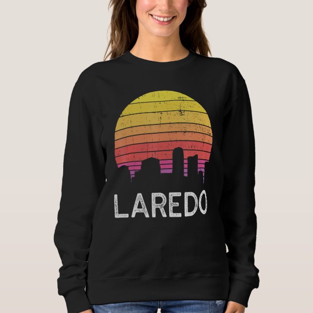 Sweatshirt Retro Texas Laredo Skyline Vintage Urban Buildings (Devant)