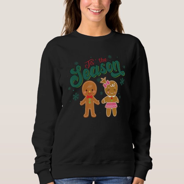Sweatshirt Retro Tis The Season Ginger Christmas Groovy Xmas  (Devant)